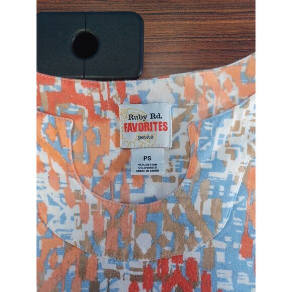 Ruby Road Favorites Women Size PS Blouse Top Abstract Art Geometric Colorful - Picture 3 of 6